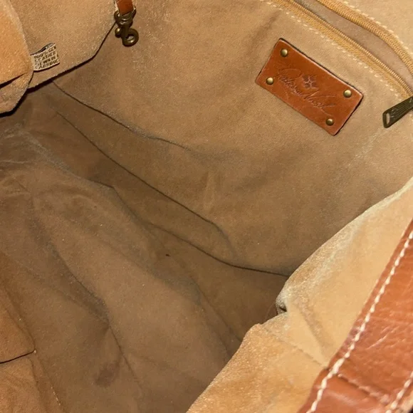 Patricia Nash Benvenuto Tote Signature Map Leather Brown Bag Purse Large